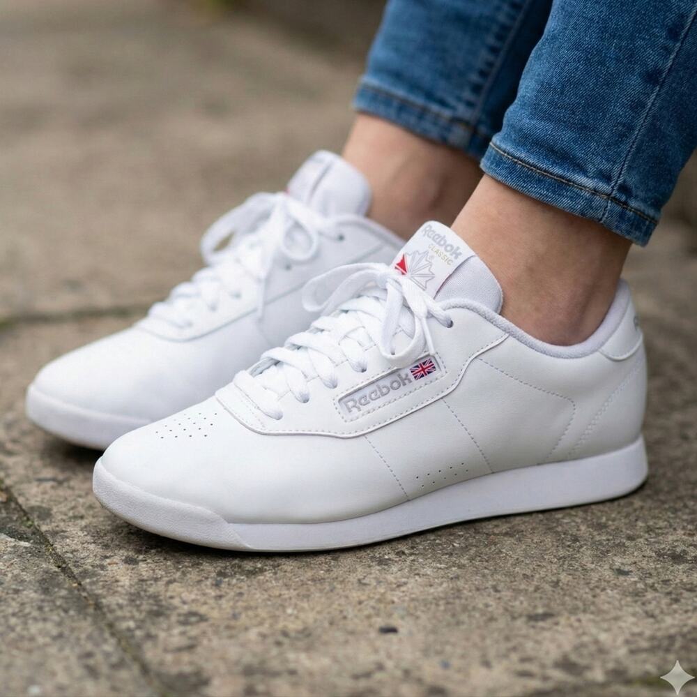Reebok Classic White Princess Sneakers - Women’s Size 9
